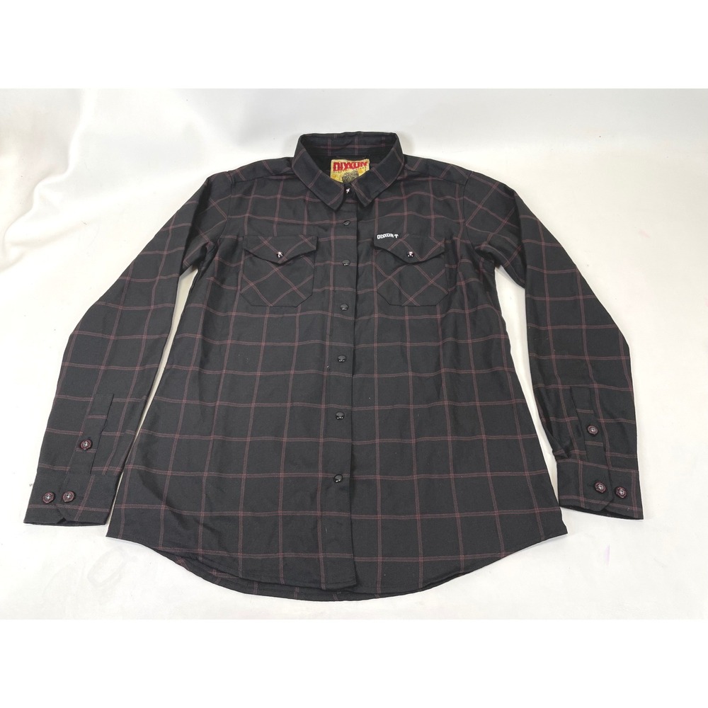 Dixxon Flannel Company Kamimura D-Tech Plaid Shirt Black Red Womens Large